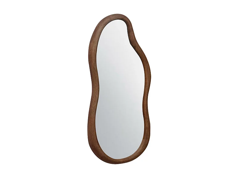 Miroir organique AUSTIN en bois d'hévéa. couleur noyer. 90 cm