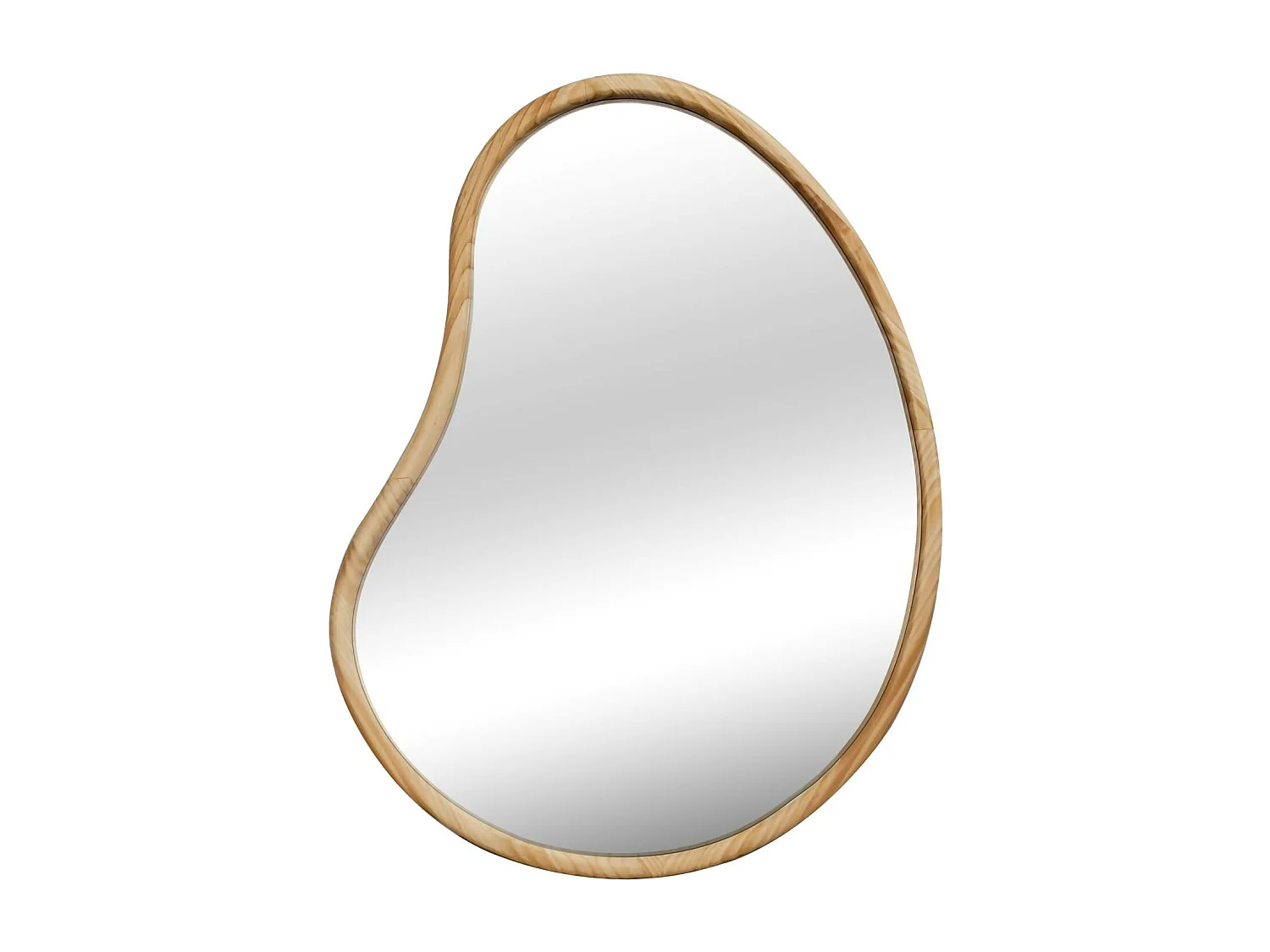 Miroir organique en bois de sapin 85cm épaisseur 3cm coloris naturel idéal entrée. chambre ou salle de bain