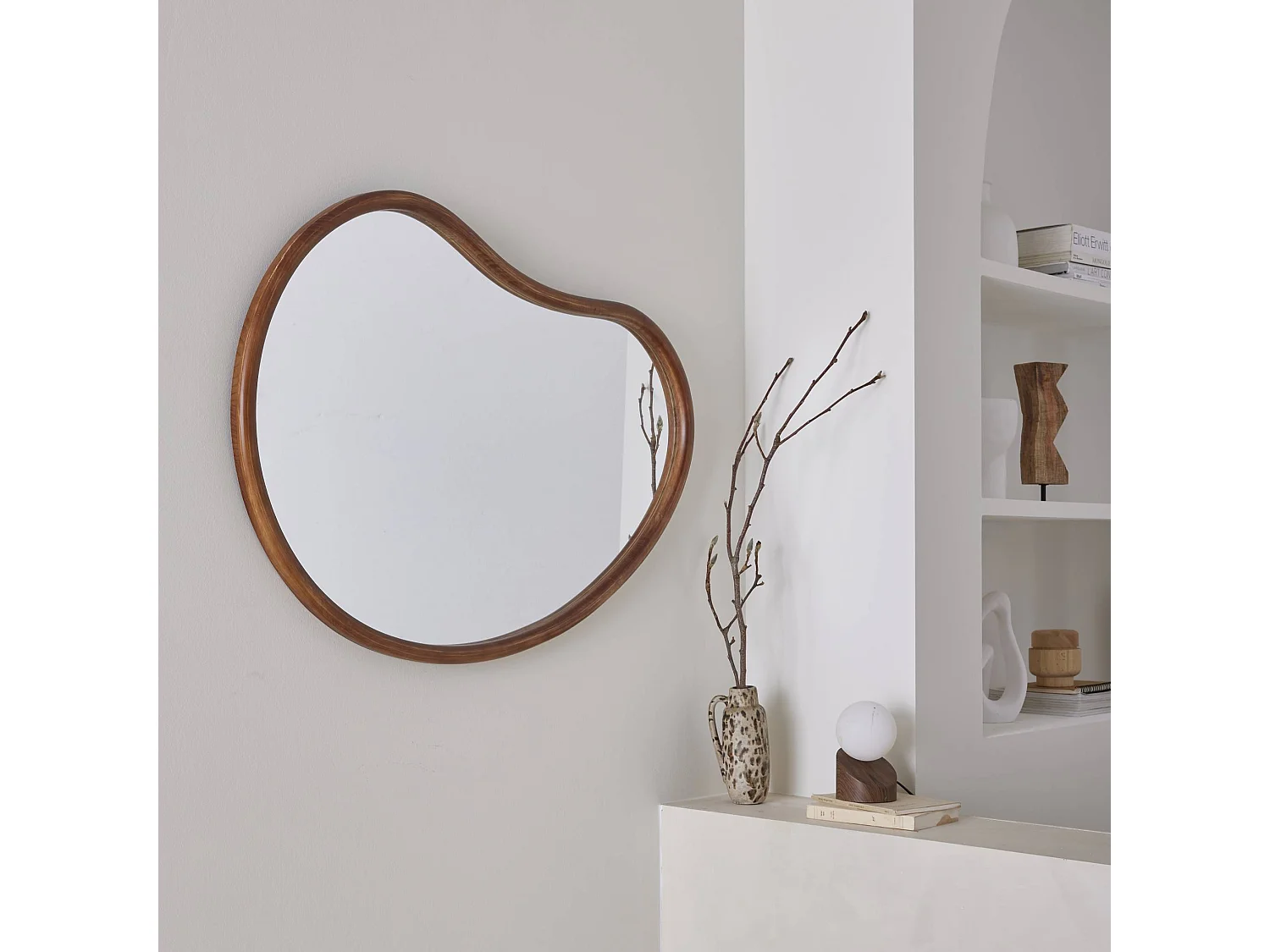 Specchio in legno di abete, 95cm, marrone