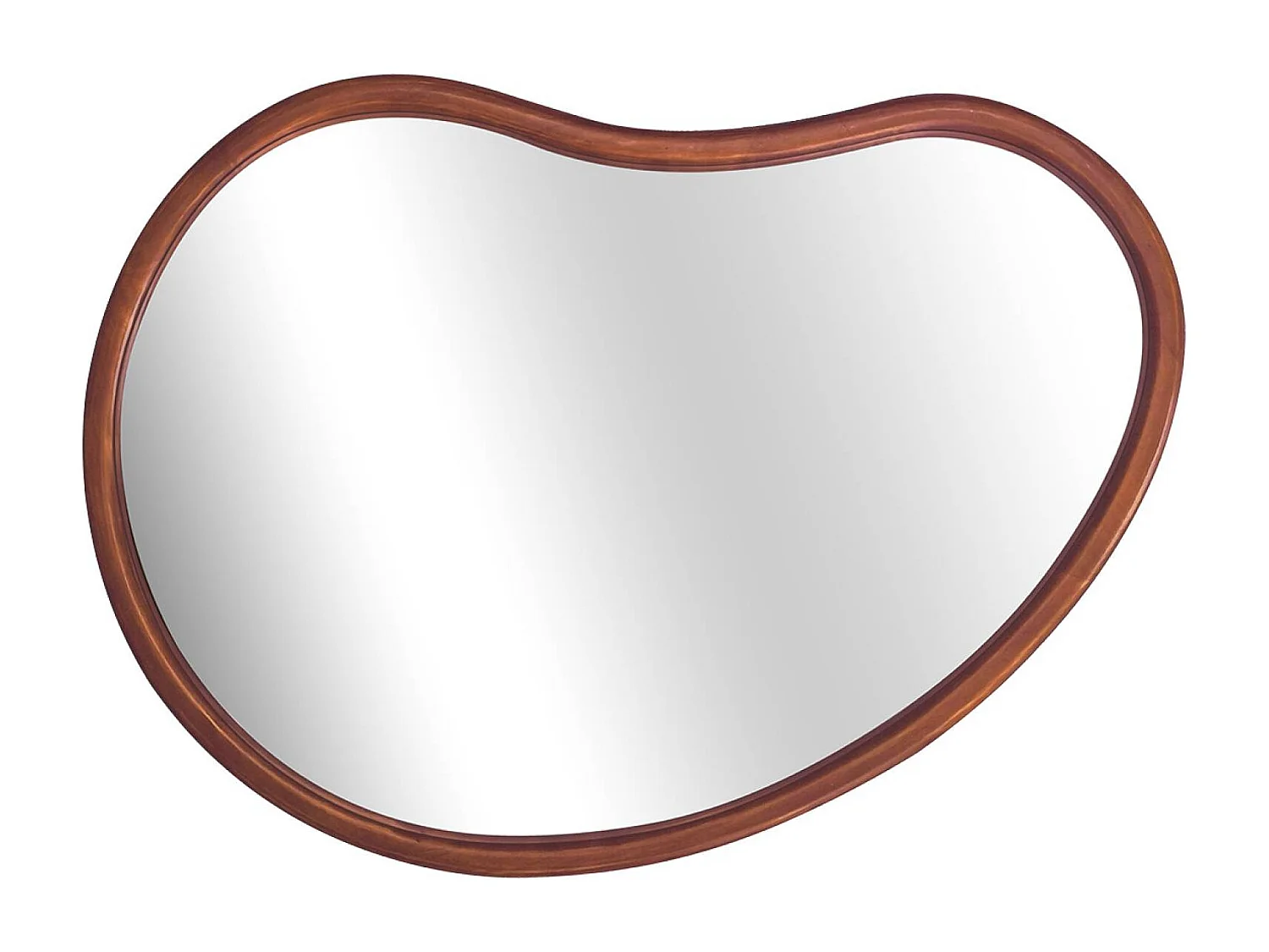 Miroir organique en bois de sapin 95cm épaisseur 3cm coloris noyer idéal entrée. chambre ou salle de bain