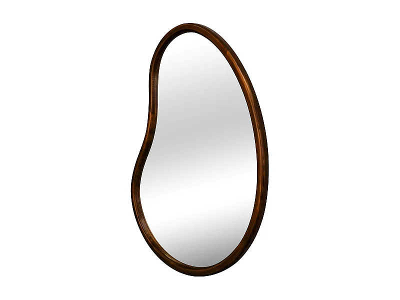Miroir organique en bois de sapin 95cm épaisseur 3cm coloris noyer idéal entrée. chambre ou salle de bain
