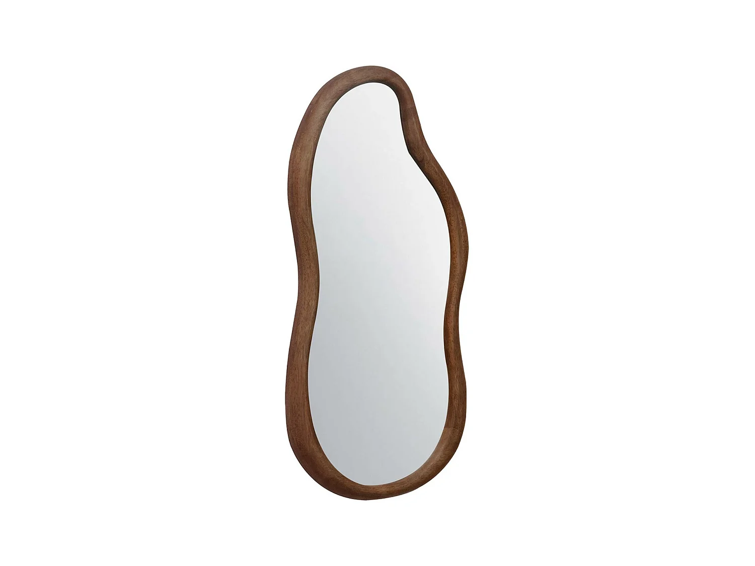 Miroir organique AUSTIN en bois d'hévéa. couleur noyer. 70 cm