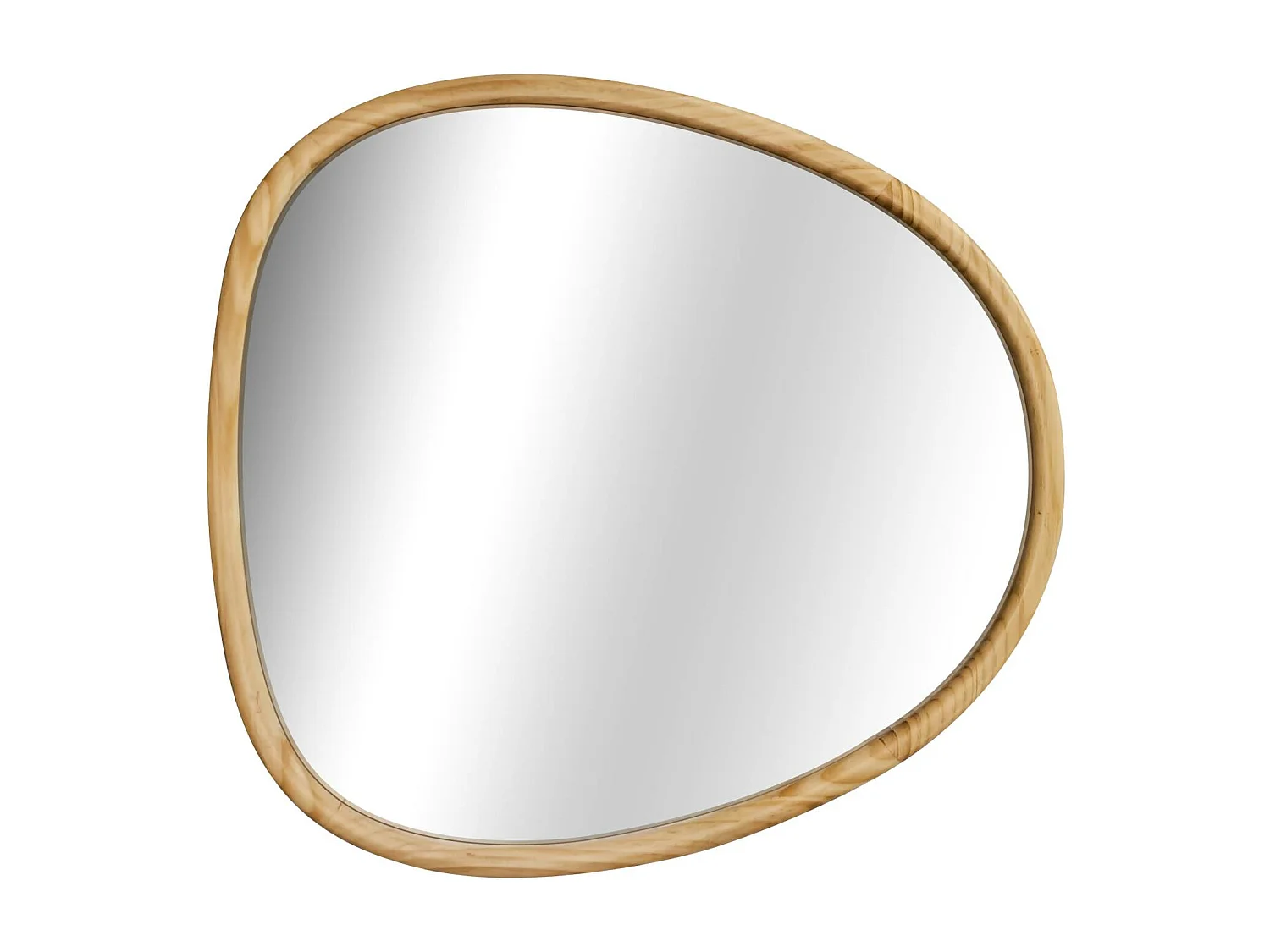 Miroir organique en bois de sapin 55cm couleur naturelle CHARLIE  L 55 x l 50 x E 3cm