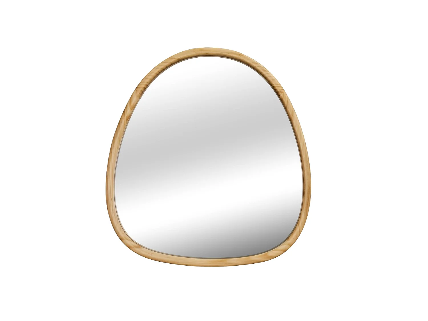 Miroir organique en bois de sapin 55cm couleur naturelle CHARLIE  L 55 x l 50 x E 3cm