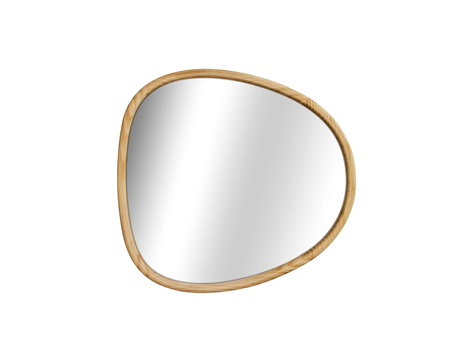 Miroir organique en bois de sapin 55cm couleur naturelle CHARLIE  L 55 x l 50 x E 3cm