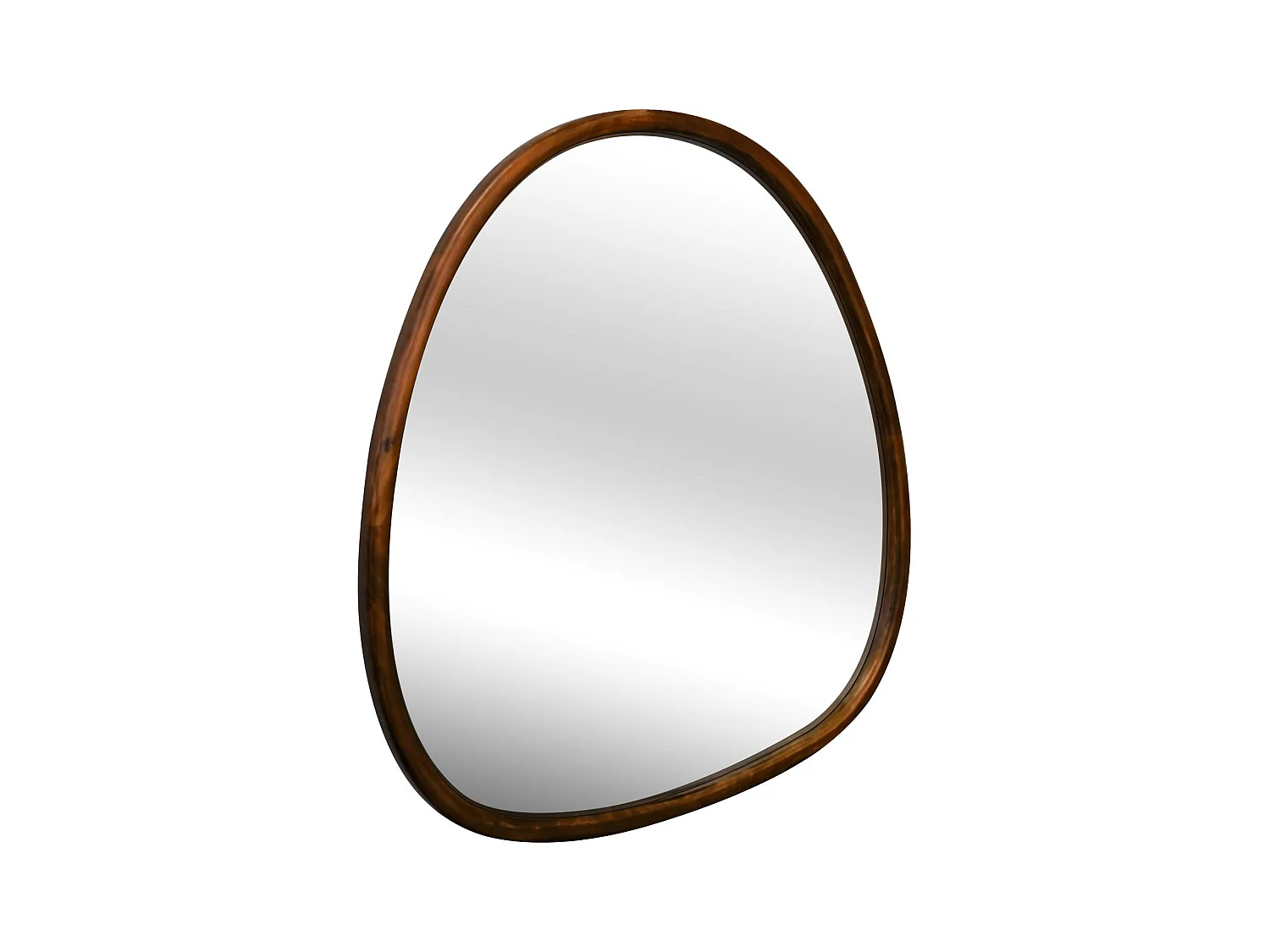 Miroir organique en bois de sapin 75cm couleur noyer CHARLIE  L 75 x l 70 x E 3cm