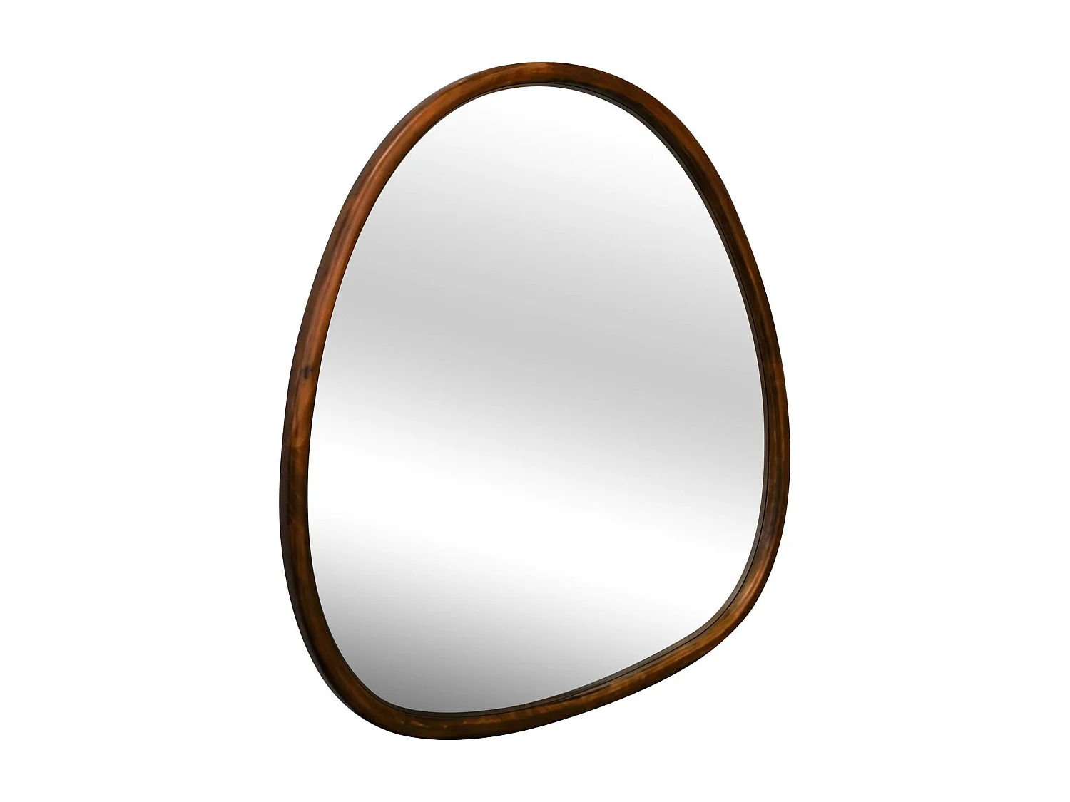 Miroir organique en bois de sapin 55cm couleur noyer CHARLIE  L 55 x l 50 x E 3cm