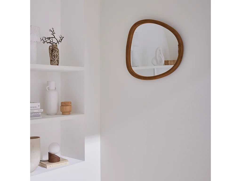 Specchio in legno di abete, 55cm, marrone