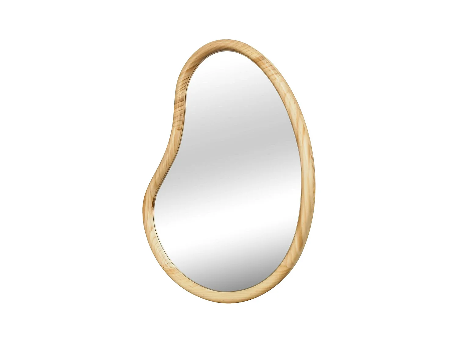 Miroir organique en bois de sapin 65cm épaisseur 3cm coloris naturel idéal entrée. chambre ou salle de bain