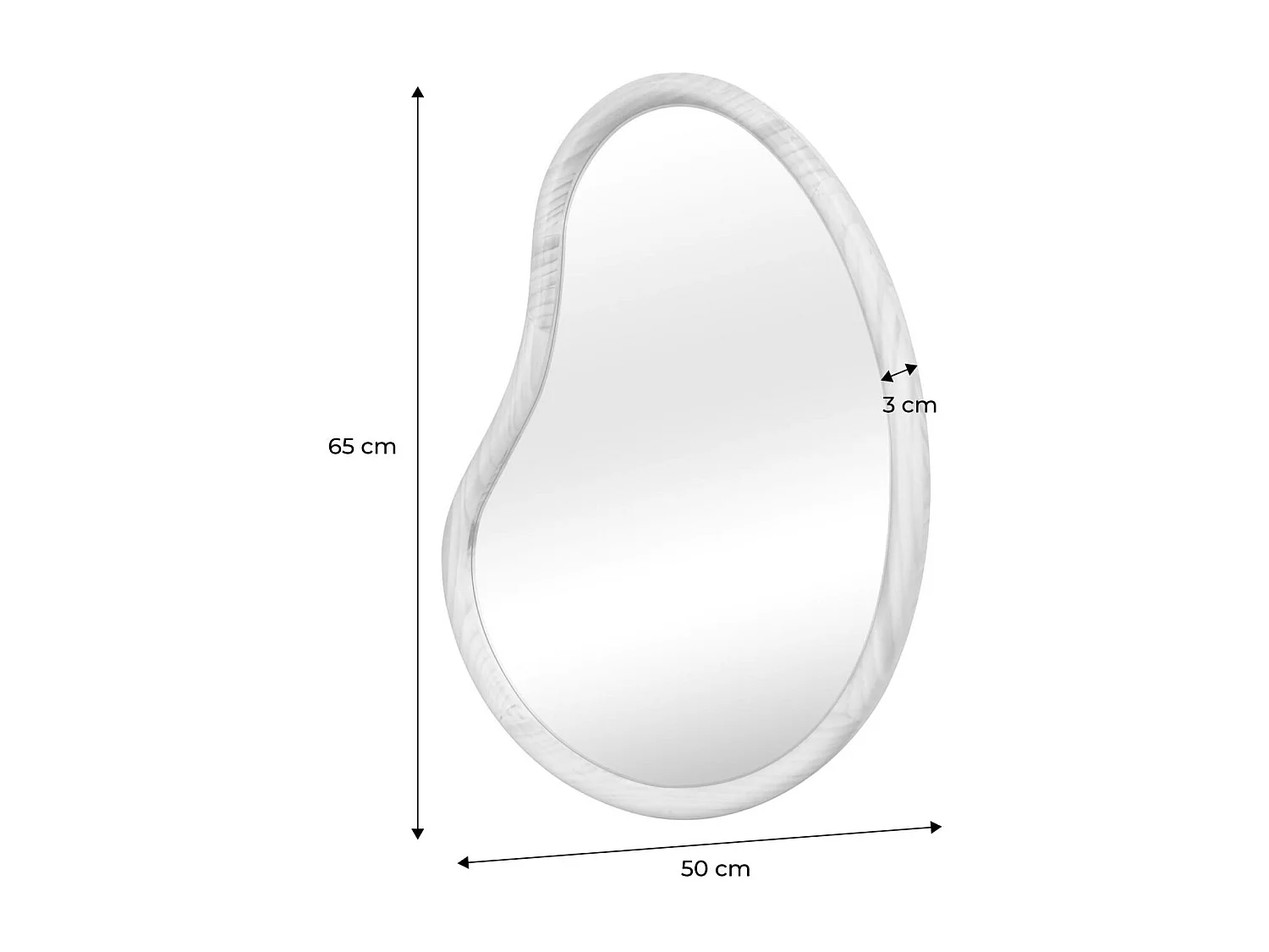 Espejo de madera de abeto decorativo de pared, 65cm natural