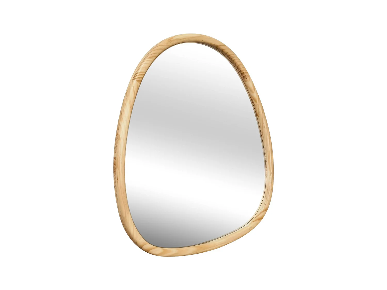 Miroir organique en bois de sapin 75cm couleur naturelle CHARLIE  L 75 x l 70 x E 3cm