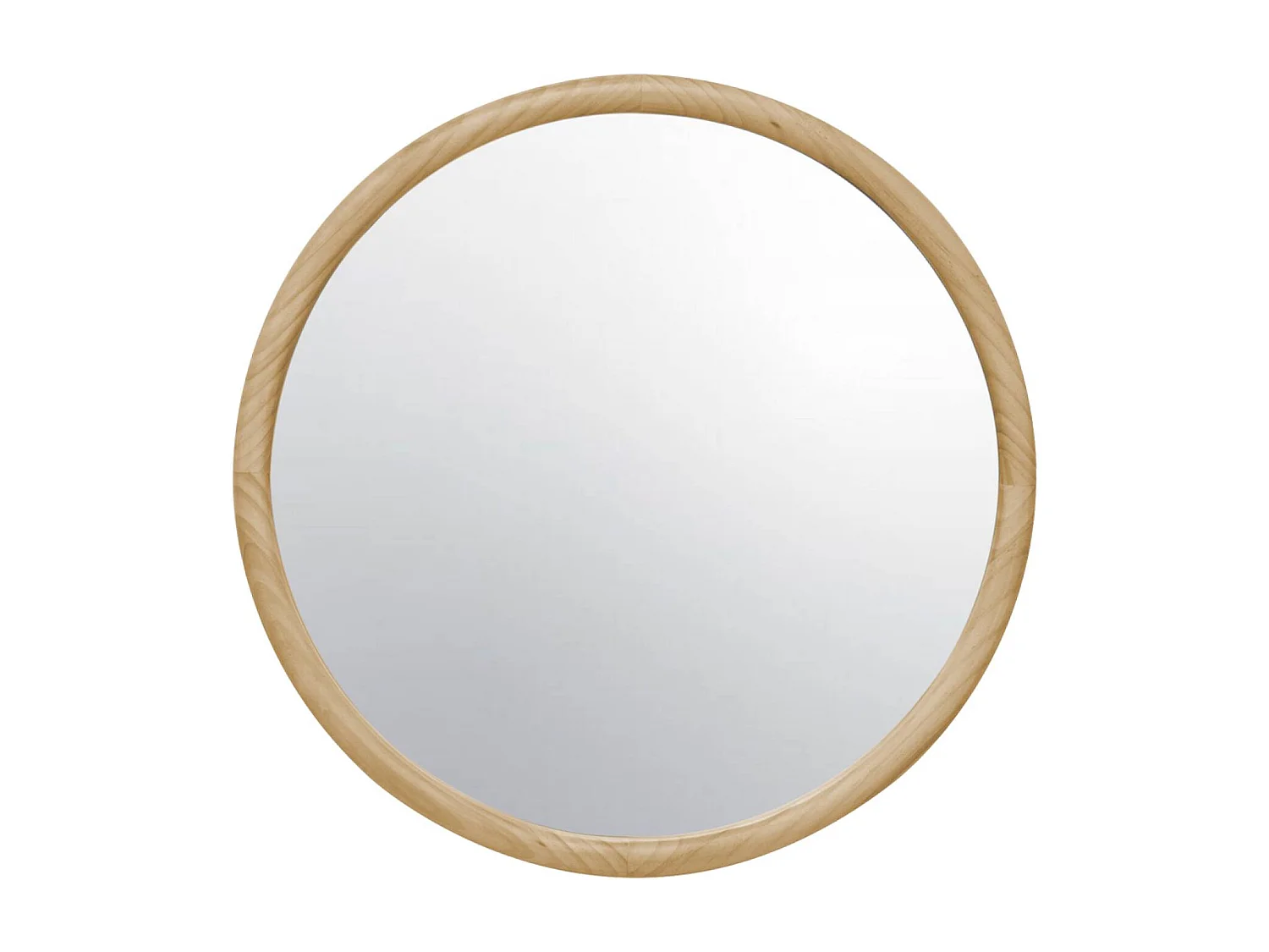 Espejo redondo de madera de pino decorativo de pared, 60cm natural