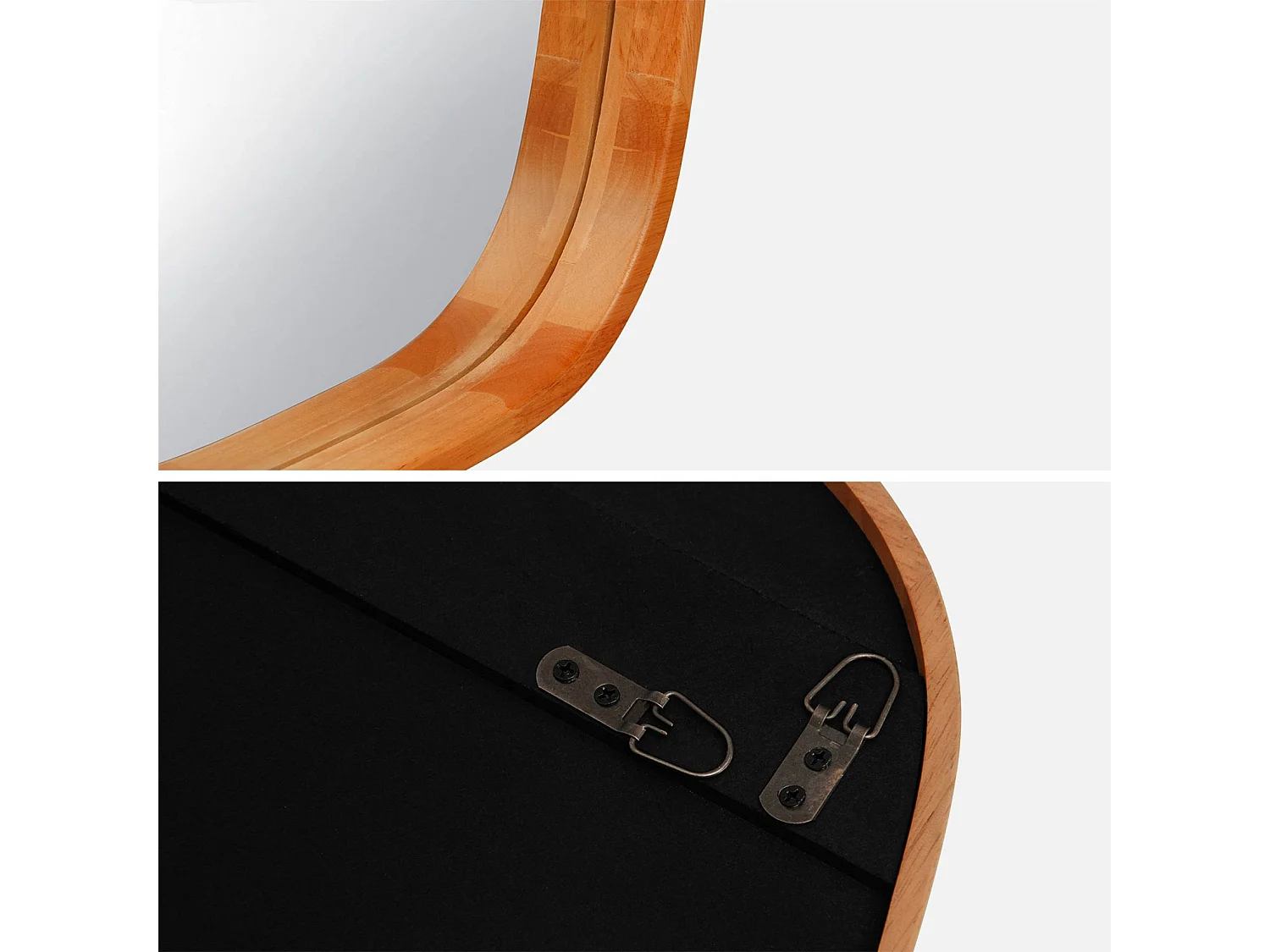 Espejo rectangular de madera decorativo de pared madera clara