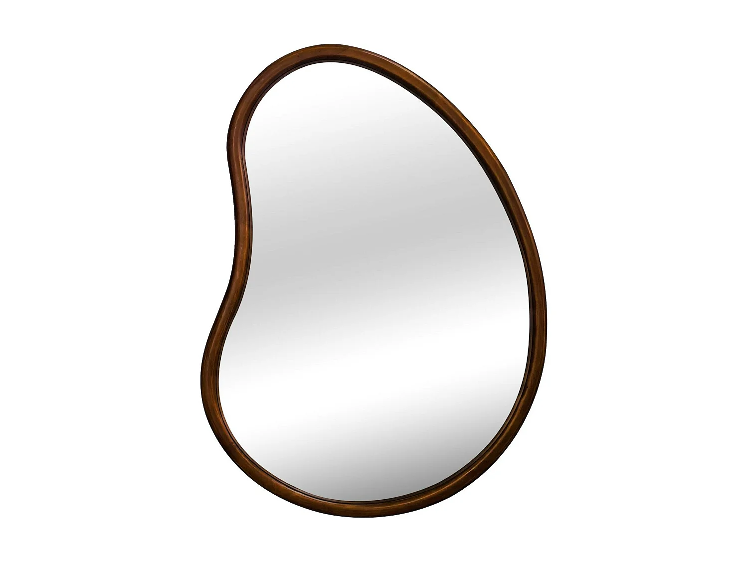 Miroir organique en bois de sapin 85cm épaisseur 3cm coloris noyer idéal entrée. chambre ou salle de bain