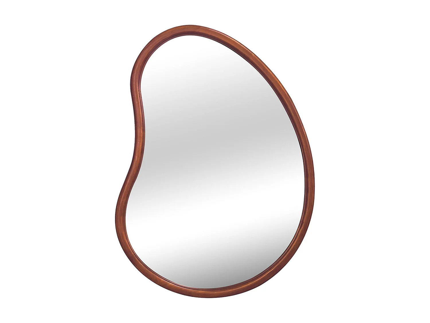 Miroir organique en bois de sapin 85cm épaisseur 3cm coloris noyer idéal entrée. chambre ou salle de bain