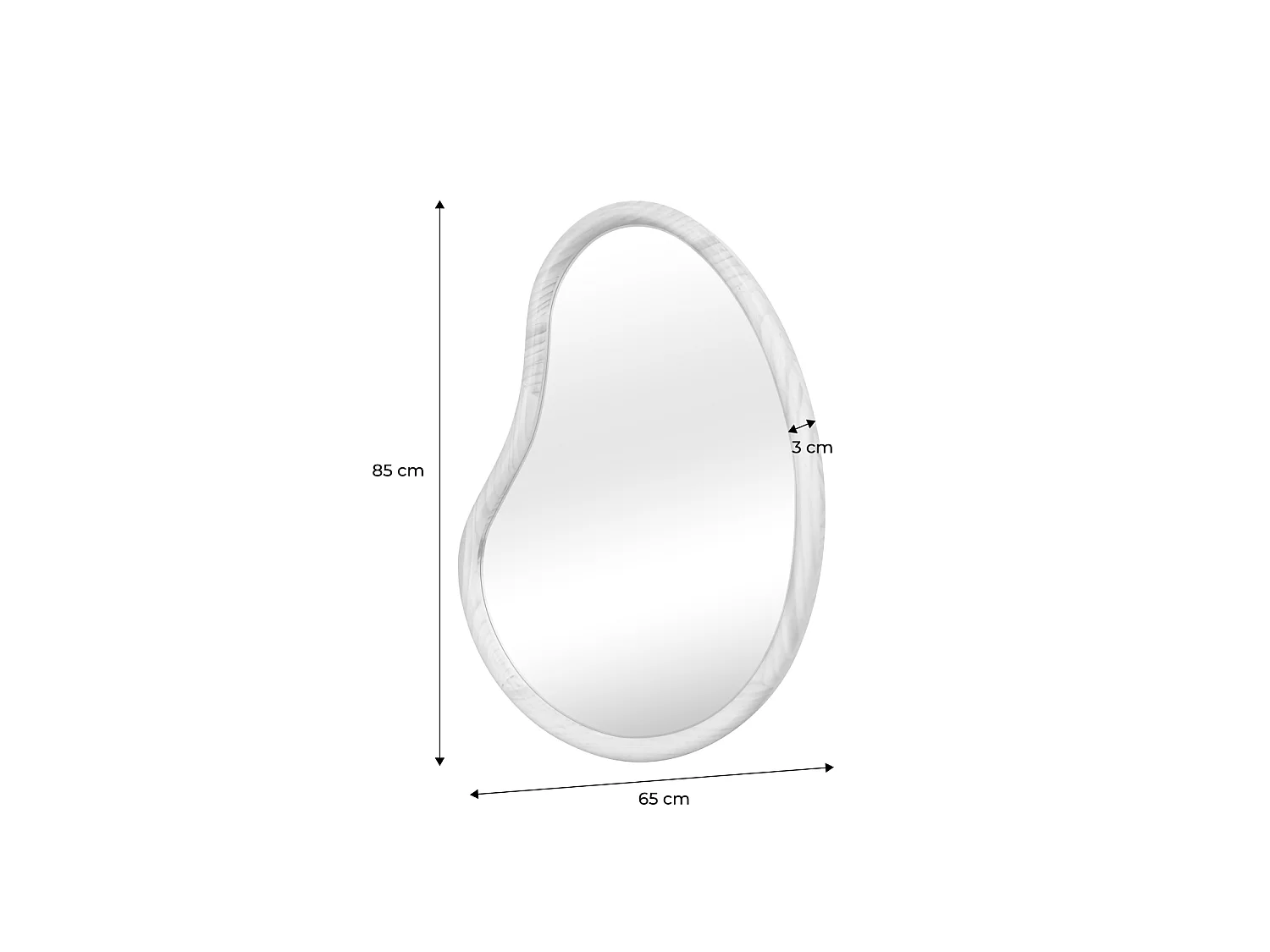 Espejo de madera de abeto decorativo de pared, 85cm nogal