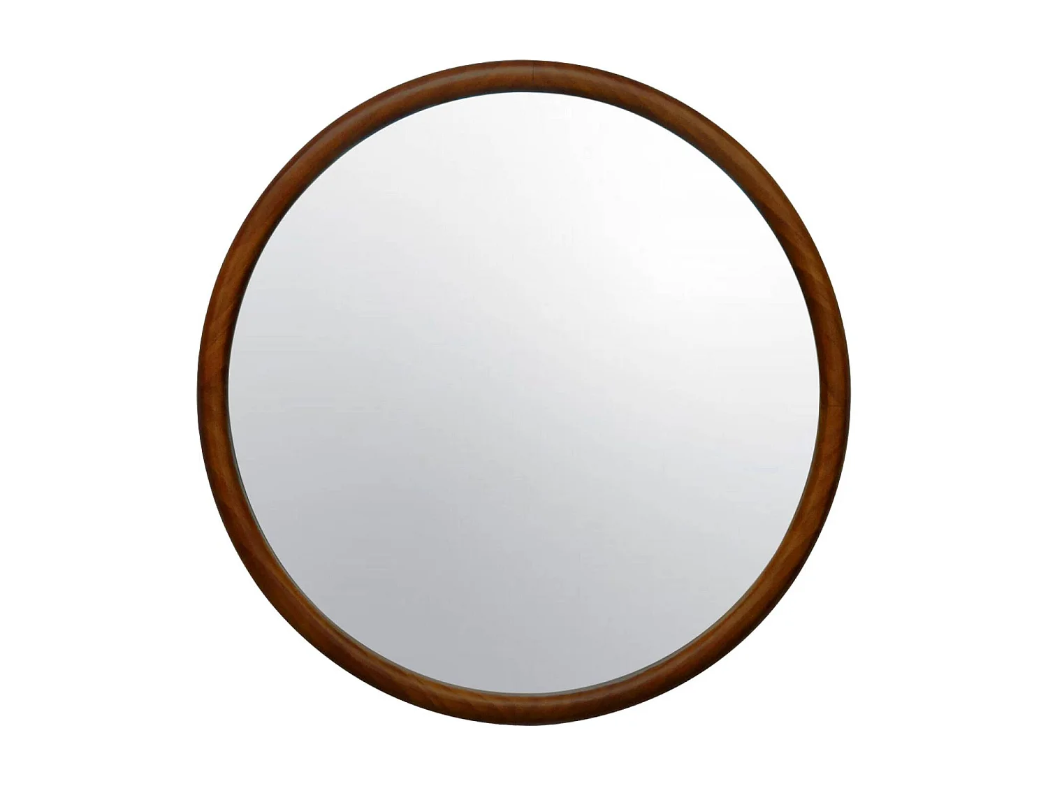 Specchio rotondo in legno di pino, 60cm, marrone