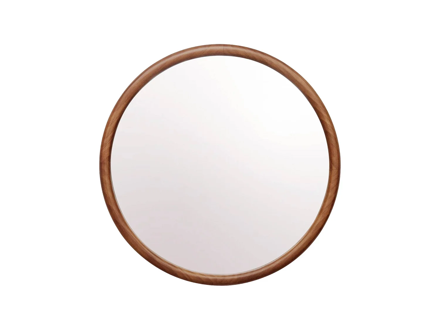Espejo redondo de madera de pino decorativo de pared, 60cm nogal