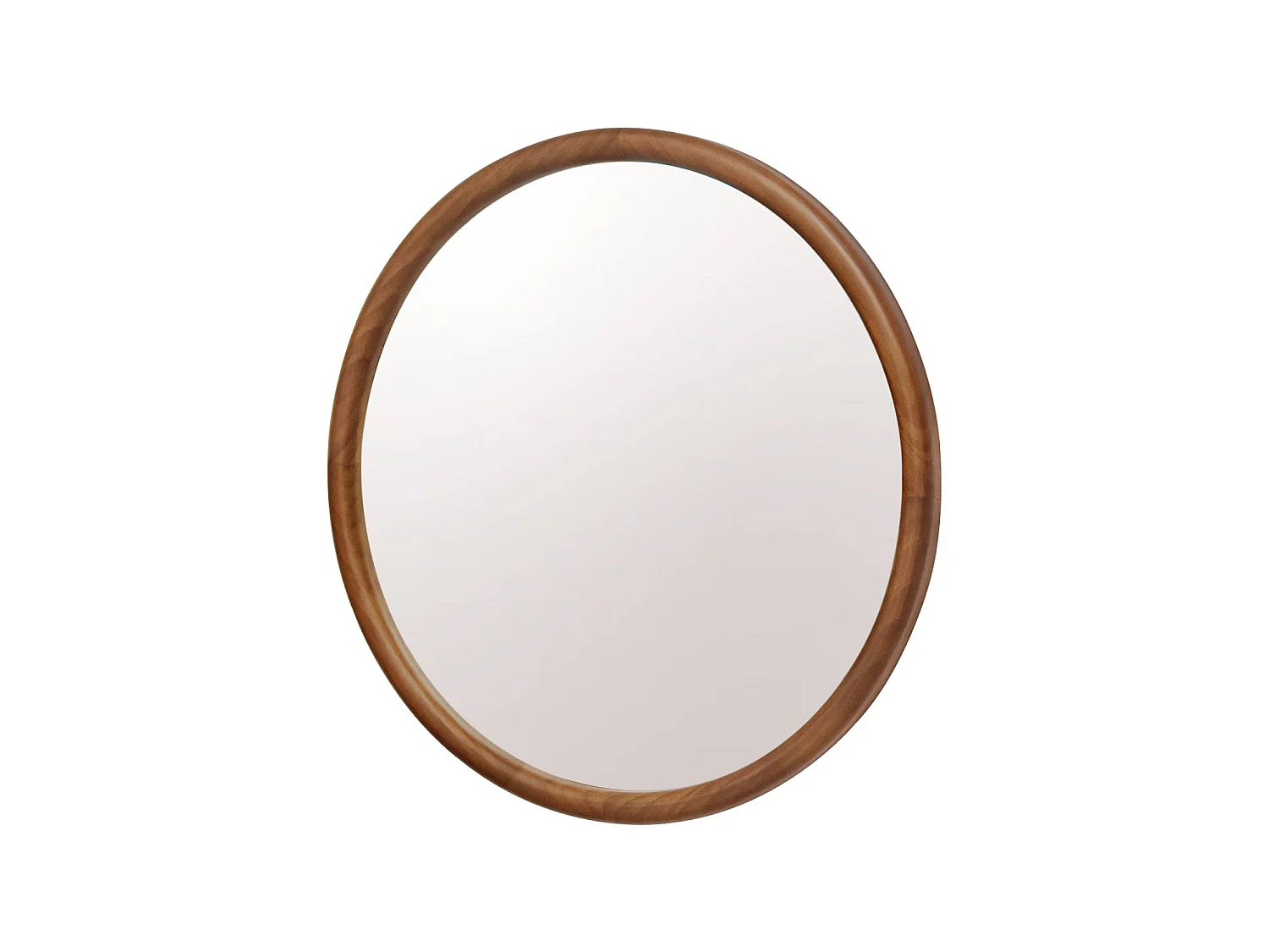 Espejo redondo de madera de pino decorativo de pared, 60cm nogal