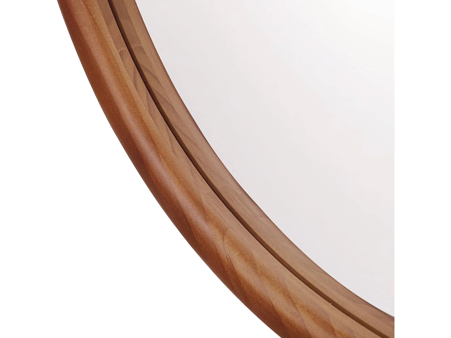 Espejo redondo de madera de pino decorativo de pared, 60cm nogal