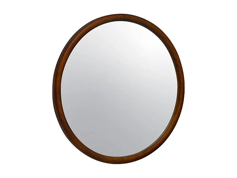 Miroir rond en bois de pin Ø60cm GEORGIA noyer