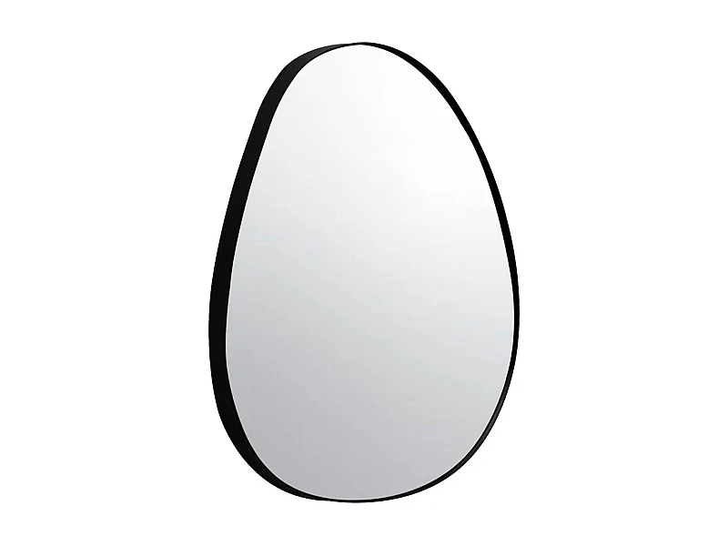 Espejo de metal negro con forma orgánica decorativo de pared negro