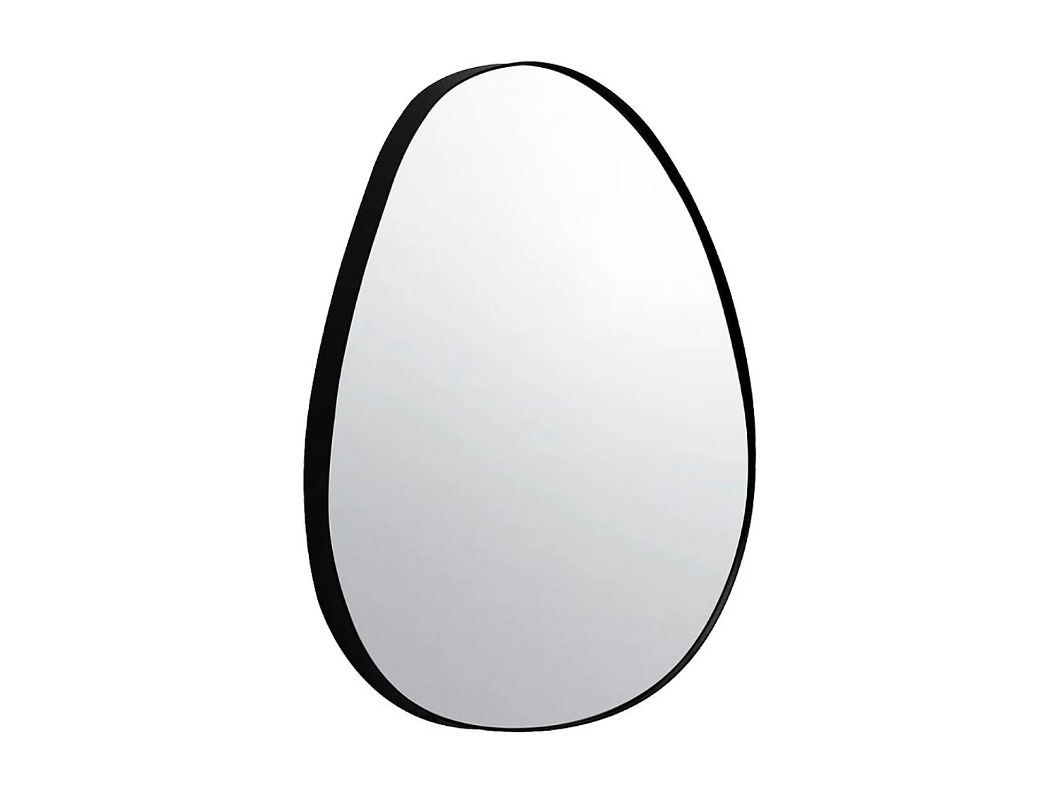 Espejo de metal negro con forma orgánica decorativo de pared negro