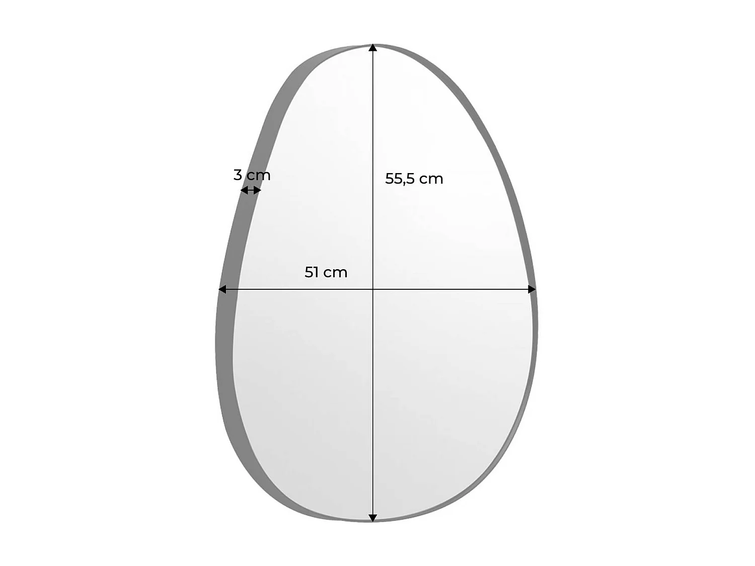 Miroir organique en métal noir HARPER