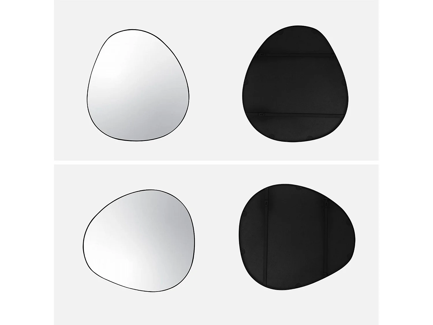 Miroir organique en métal noir HARPER