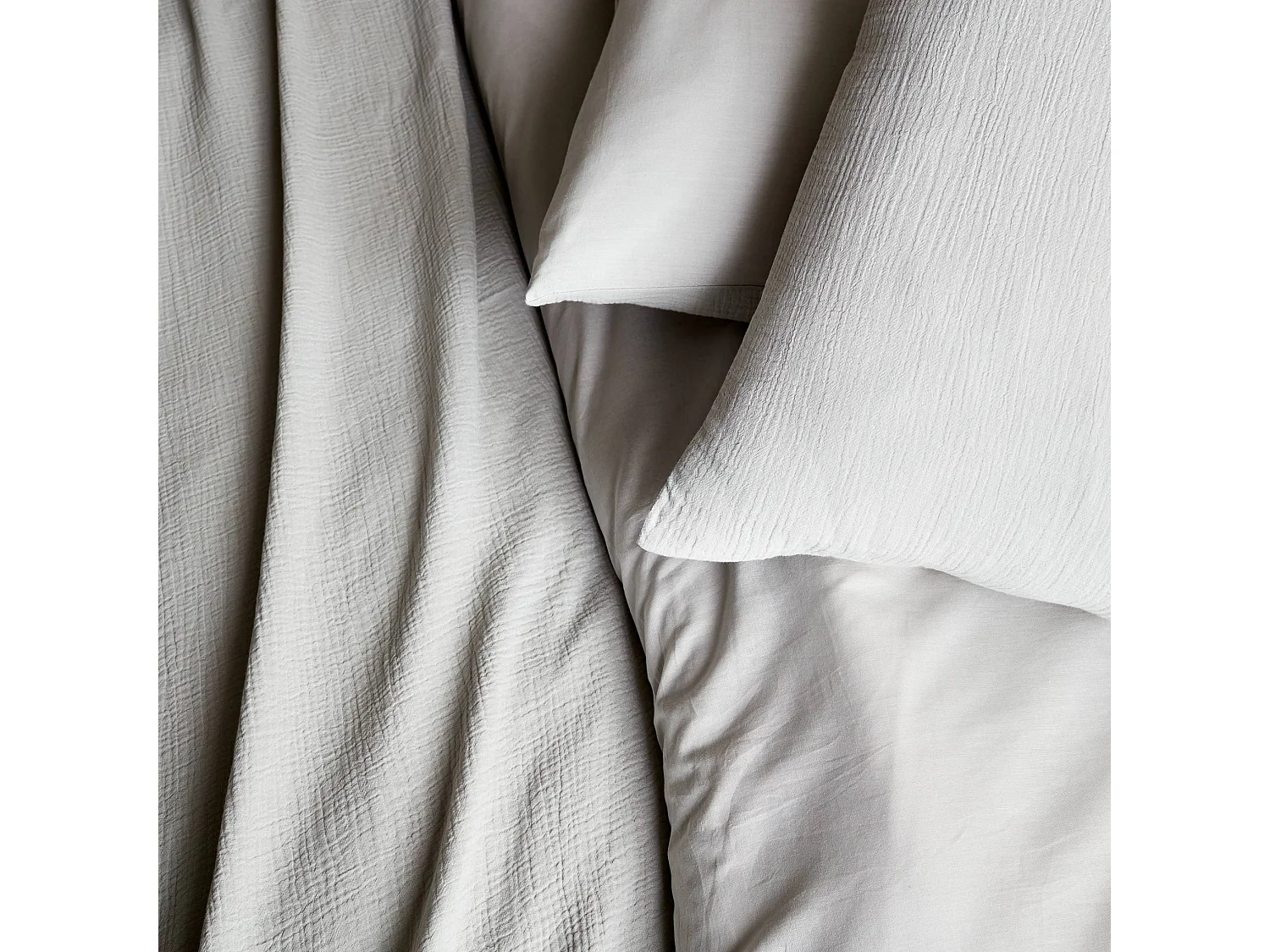 Parure de lit gaze de coton / coton. 2 places. 1 housse de couette avec 2 taies d'oreiller 260 x 240 cm