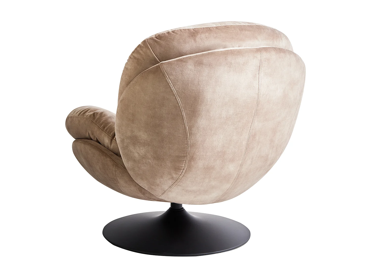 Fauteuil pivotant NOLVIK Velours Beige sable