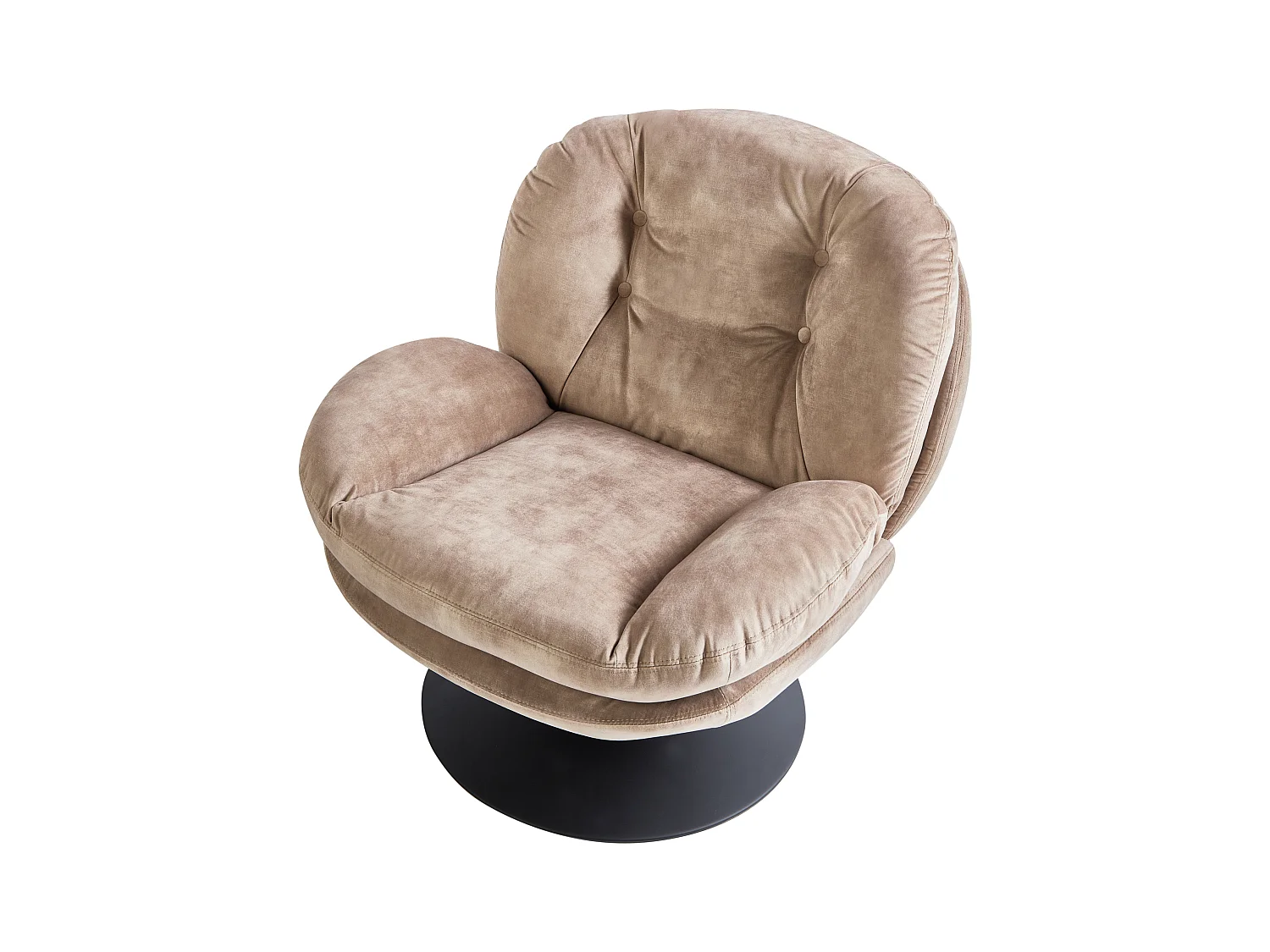 Fauteuil pivotant NOLVIK Velours Beige sable