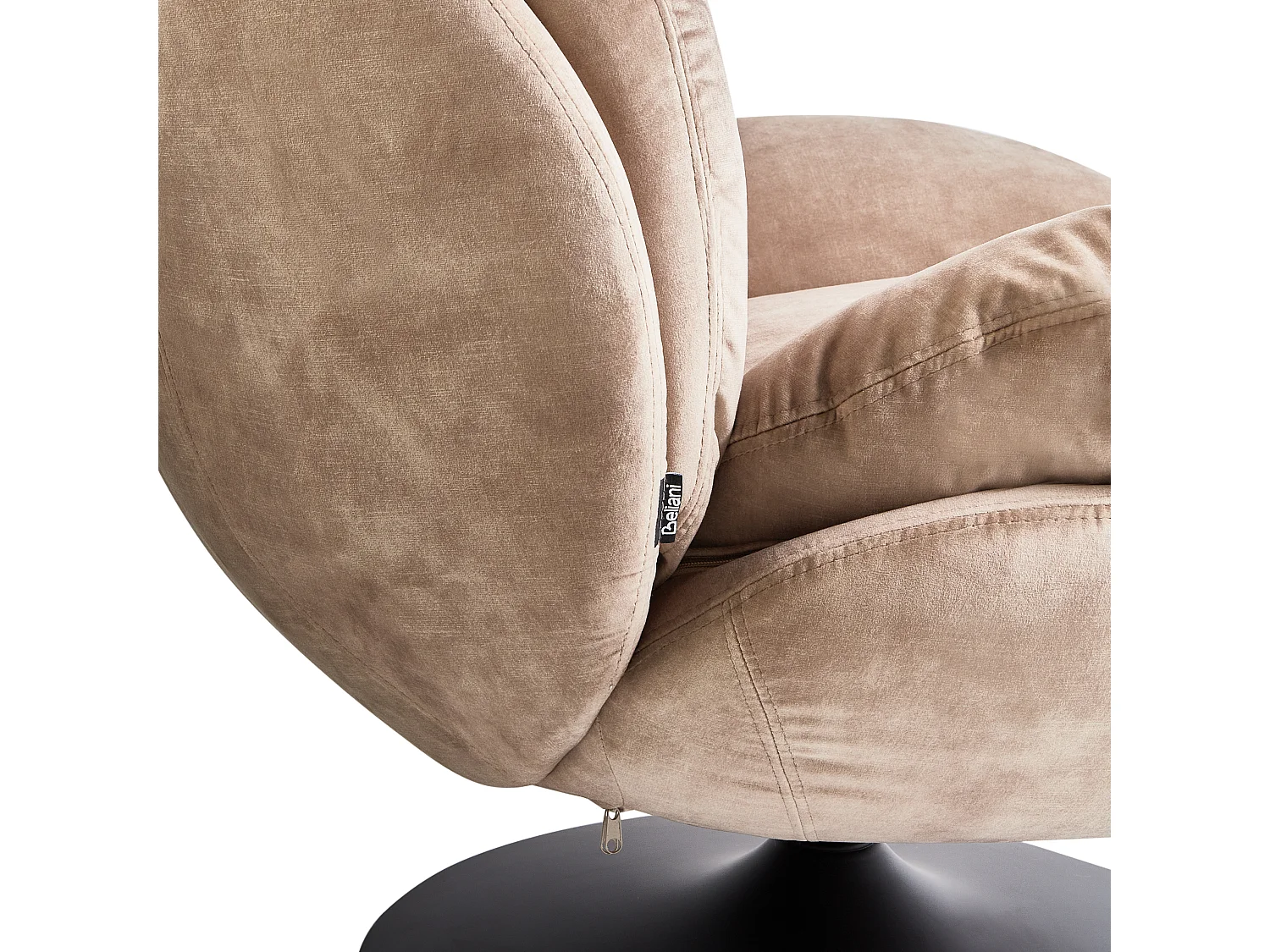 Fauteuil pivotant NOLVIK Velours Beige sable