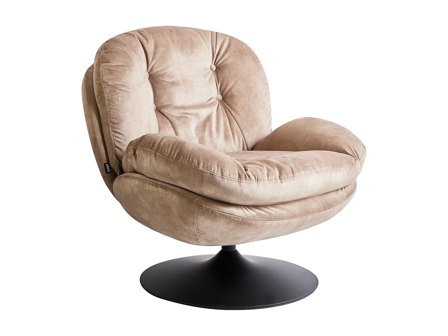 Poltrona girevole NOLVIK Velluto Beige sabbia