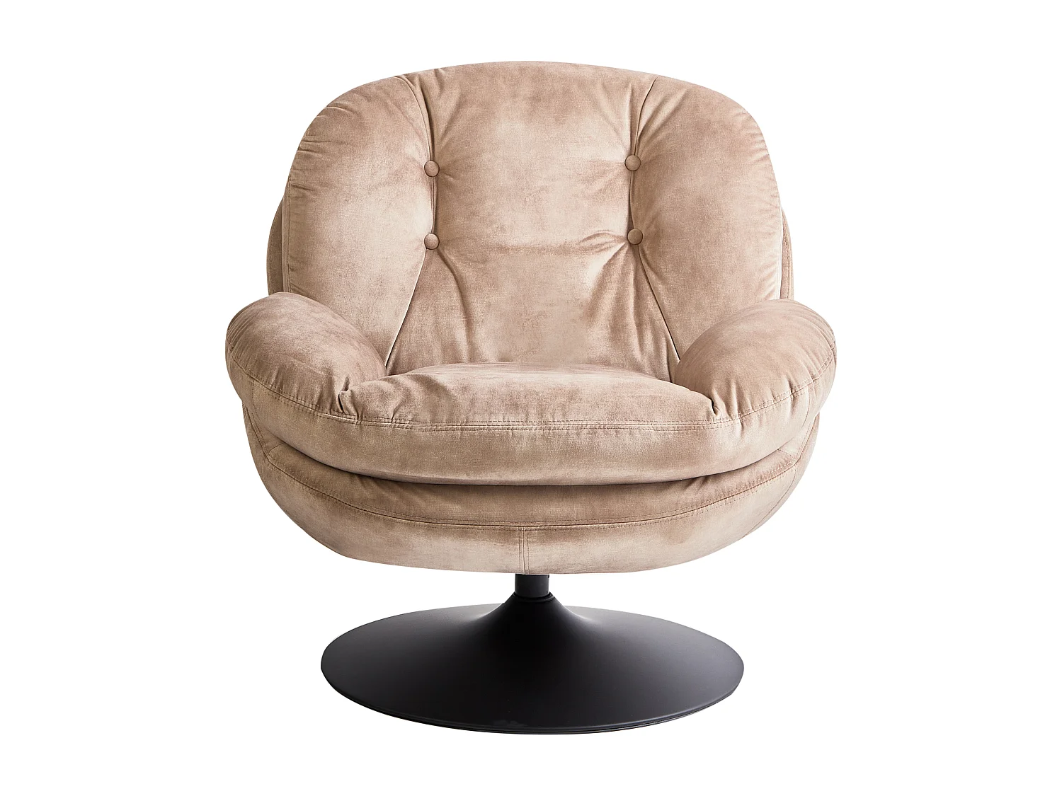 Fauteuil pivotant NOLVIK Velours Beige sable