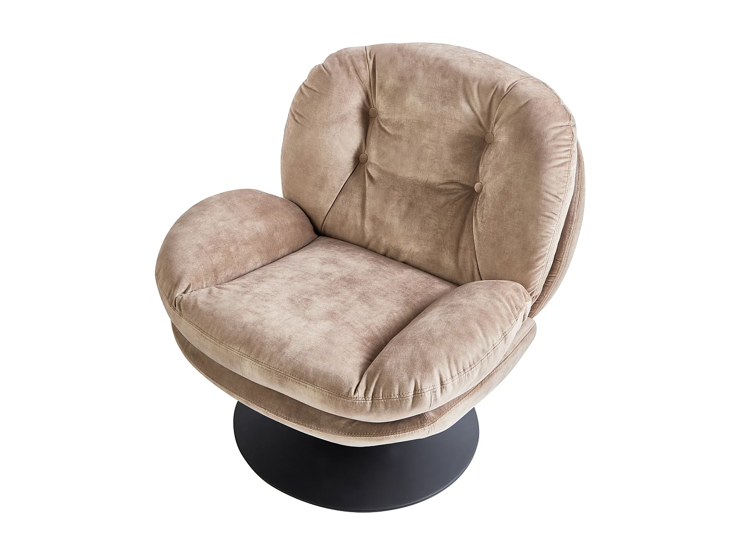 Fauteuil pivotant NOLVIK Velours Beige sable
