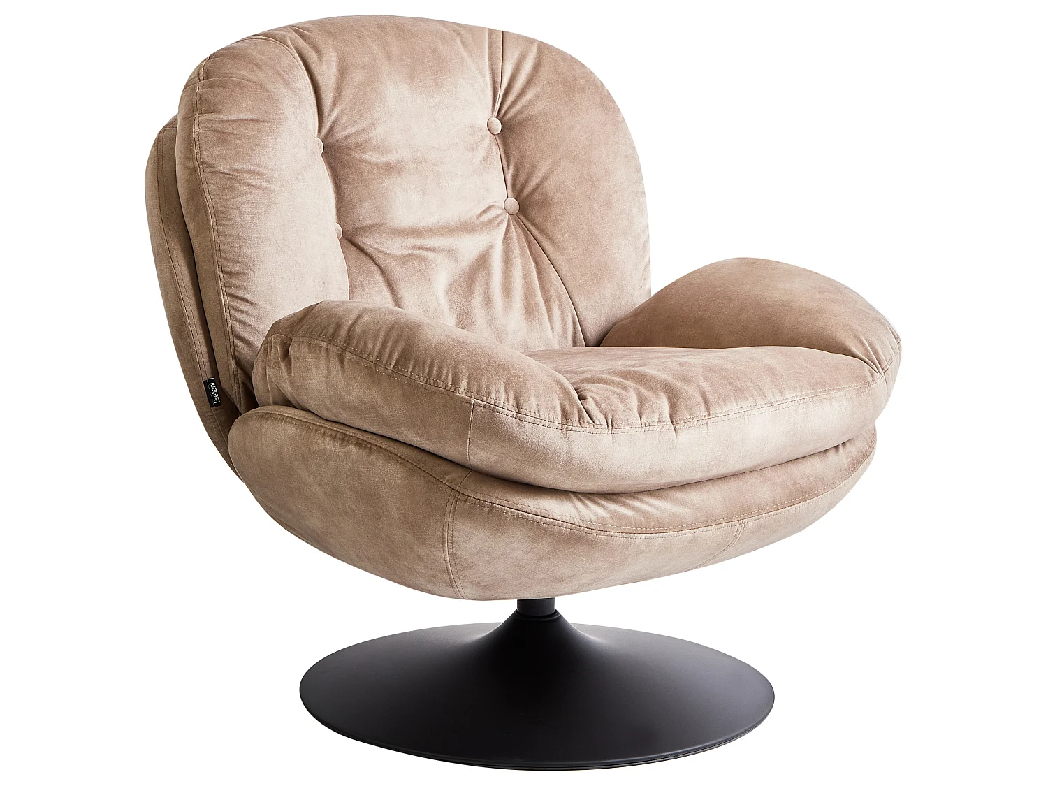 Fauteuil pivotant NOLVIK Velours Beige sable