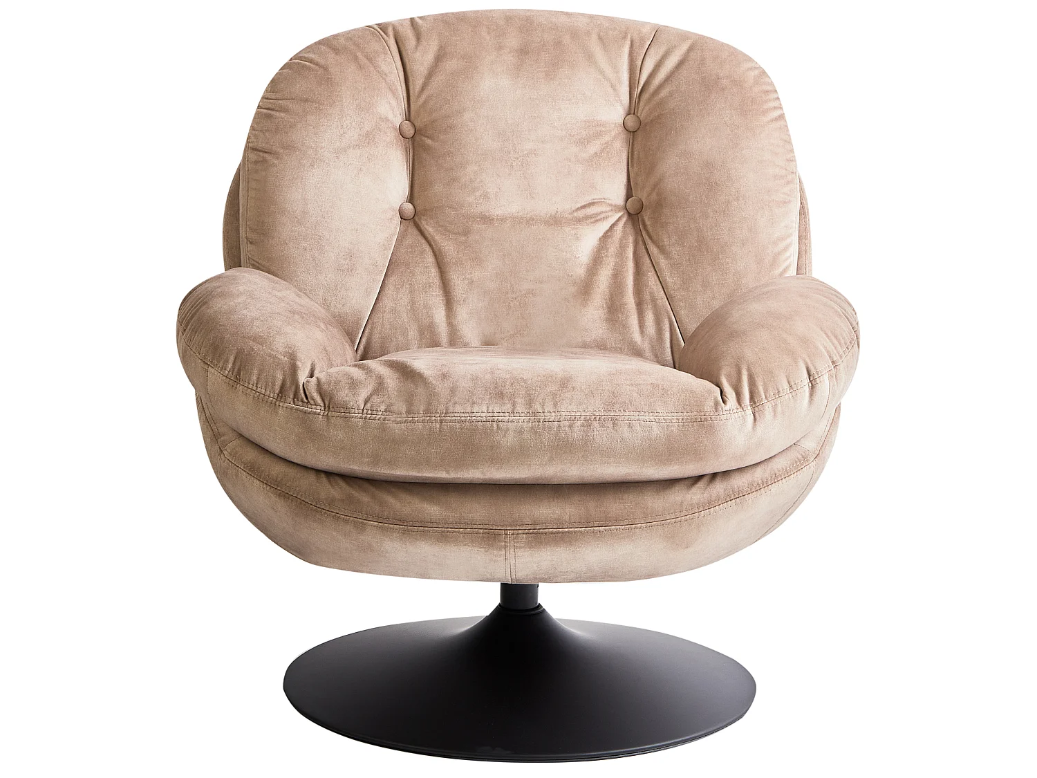 Fauteuil pivotant NOLVIK Velours Beige sable