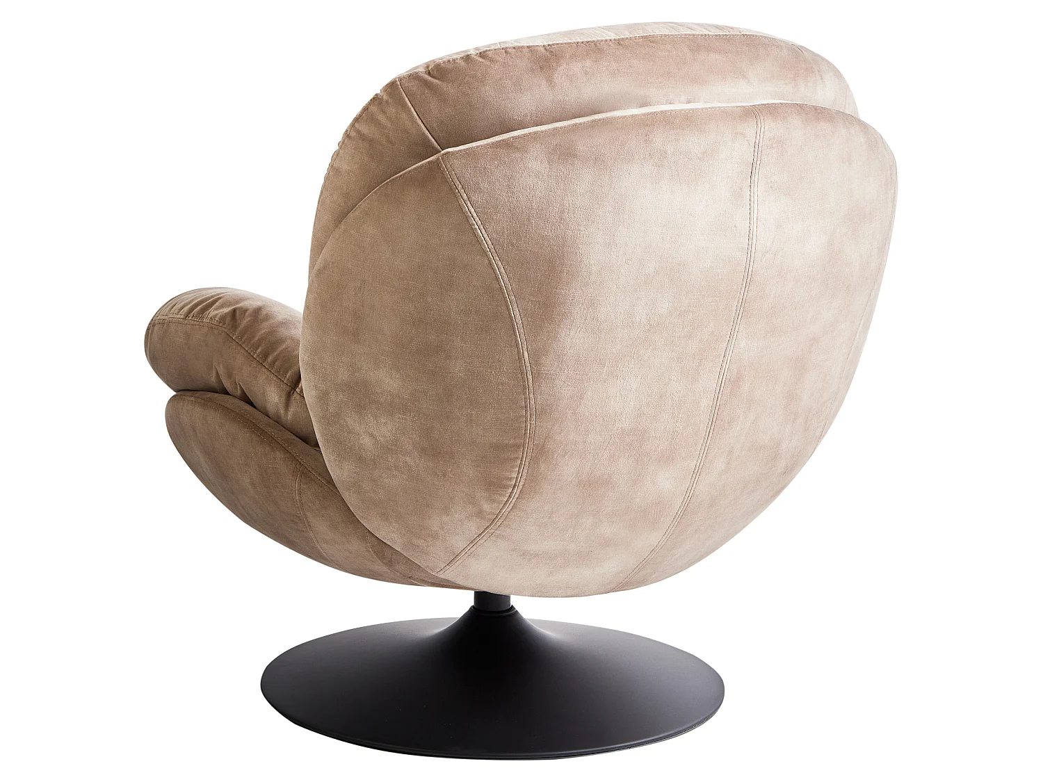 Fauteuil pivotant NOLVIK Velours Beige sable
