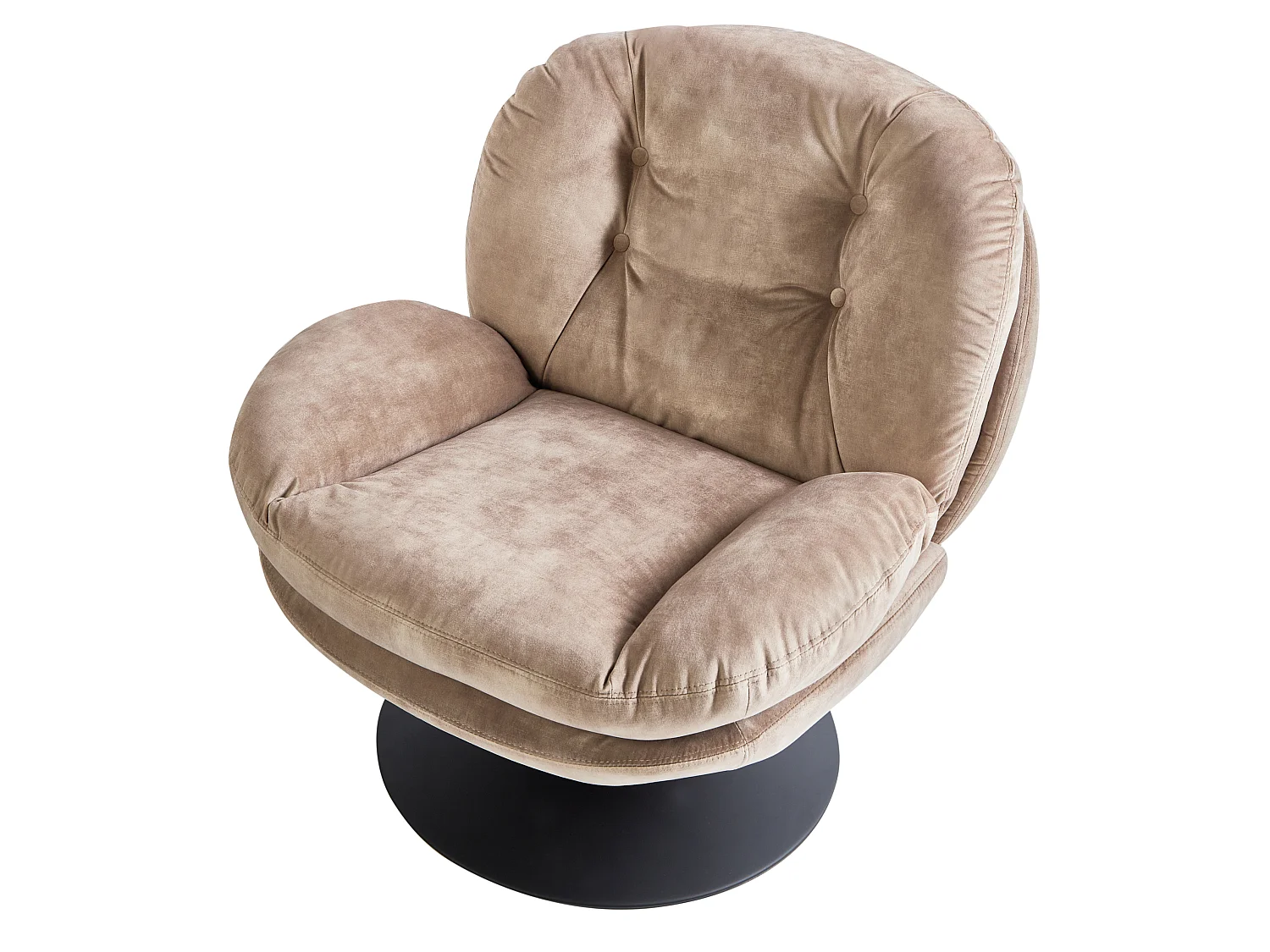 Fauteuil pivotant NOLVIK Velours Beige sable