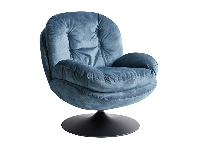Sillón giratorio NOLVIK Terciopelo Azul oscuro