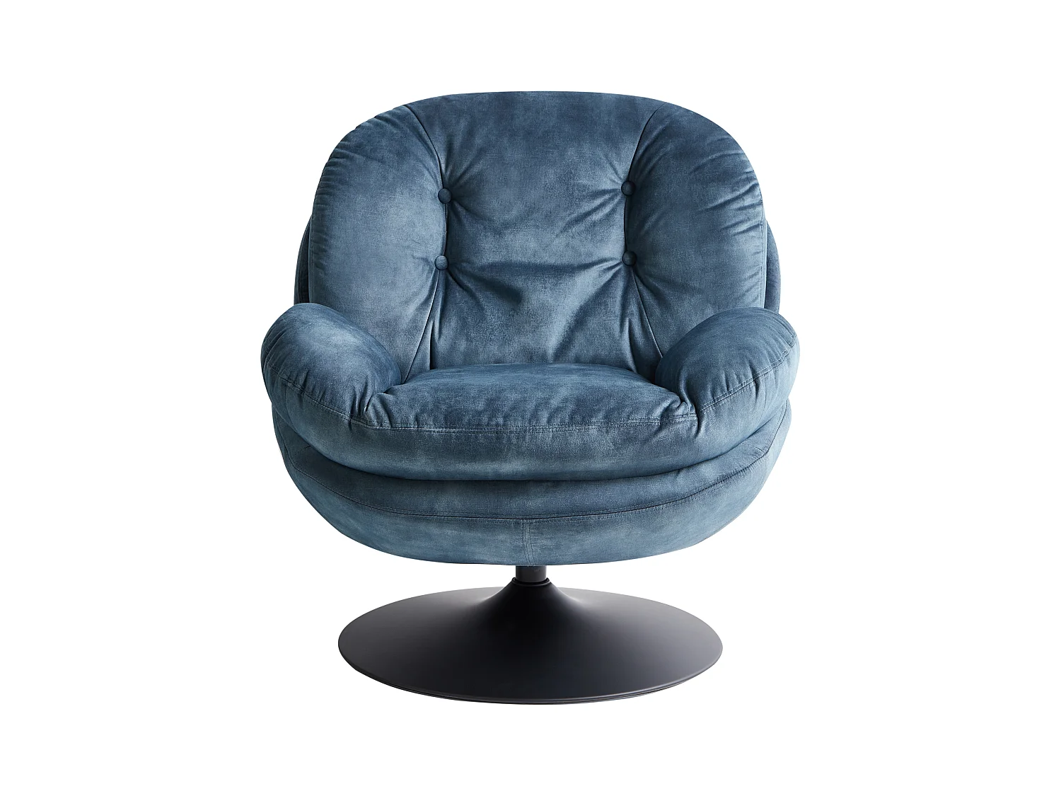 Fauteuil pivotant NOLVIK Velours Bleu foncé