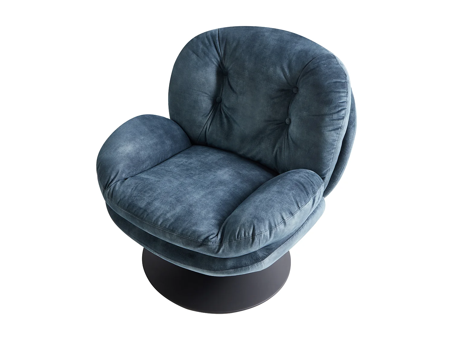 Fauteuil pivotant NOLVIK Velours Bleu foncé