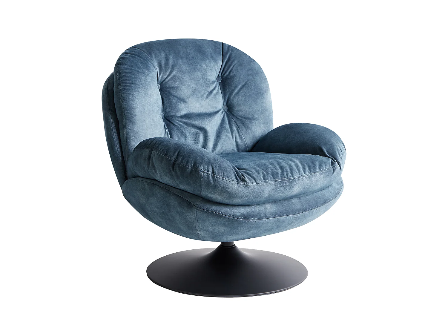 Fauteuil pivotant NOLVIK Velours Bleu foncé