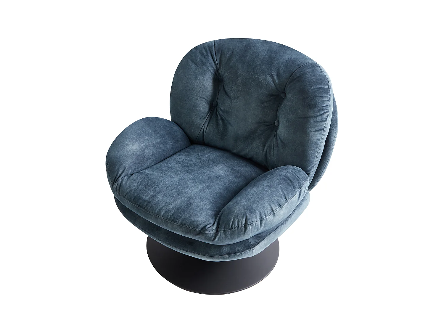 Fotel obrotowy NOLVIK Welur Ciemnoniebieski