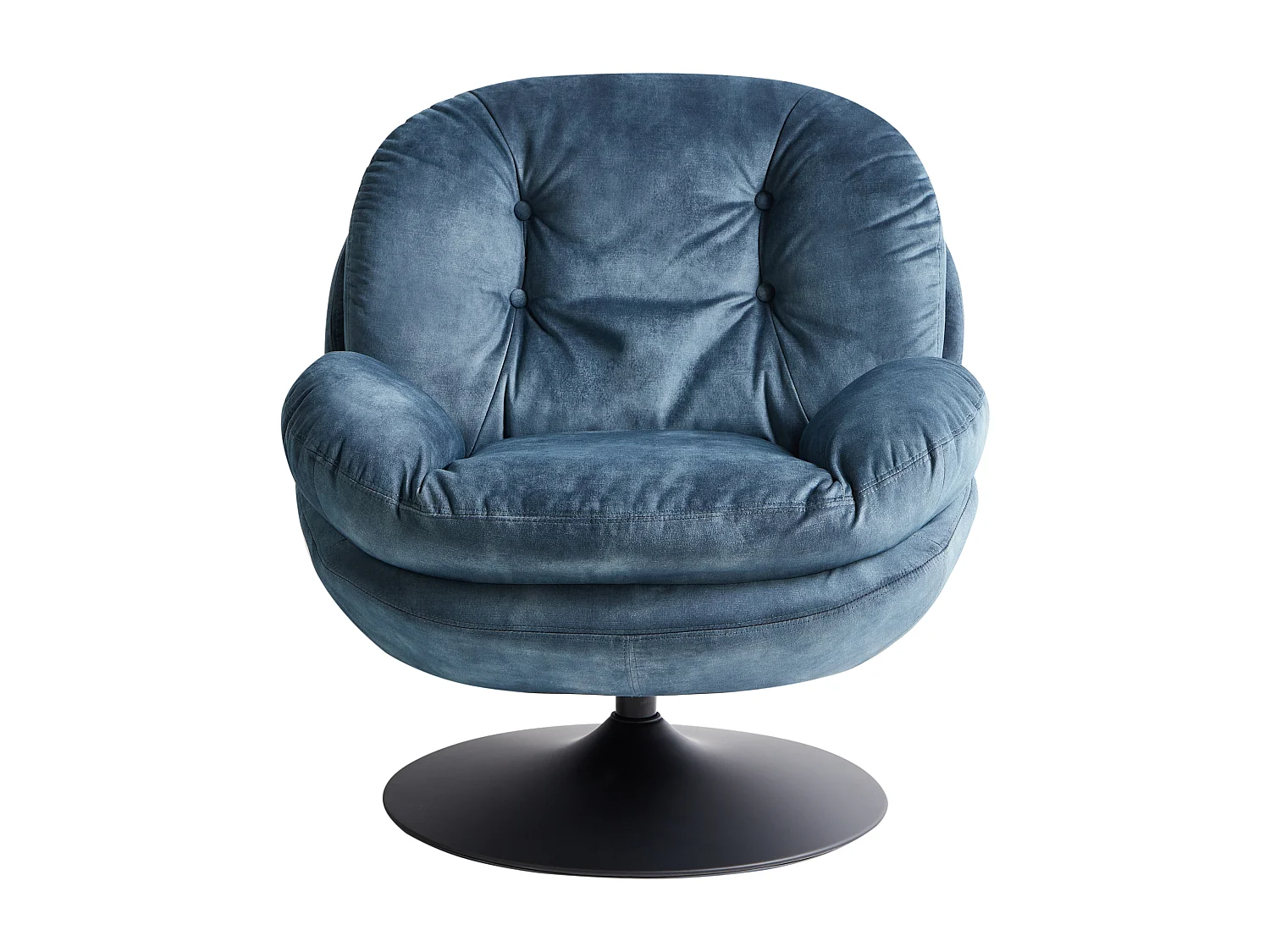 Poltrona girevole NOLVIK Velluto Blu scuro