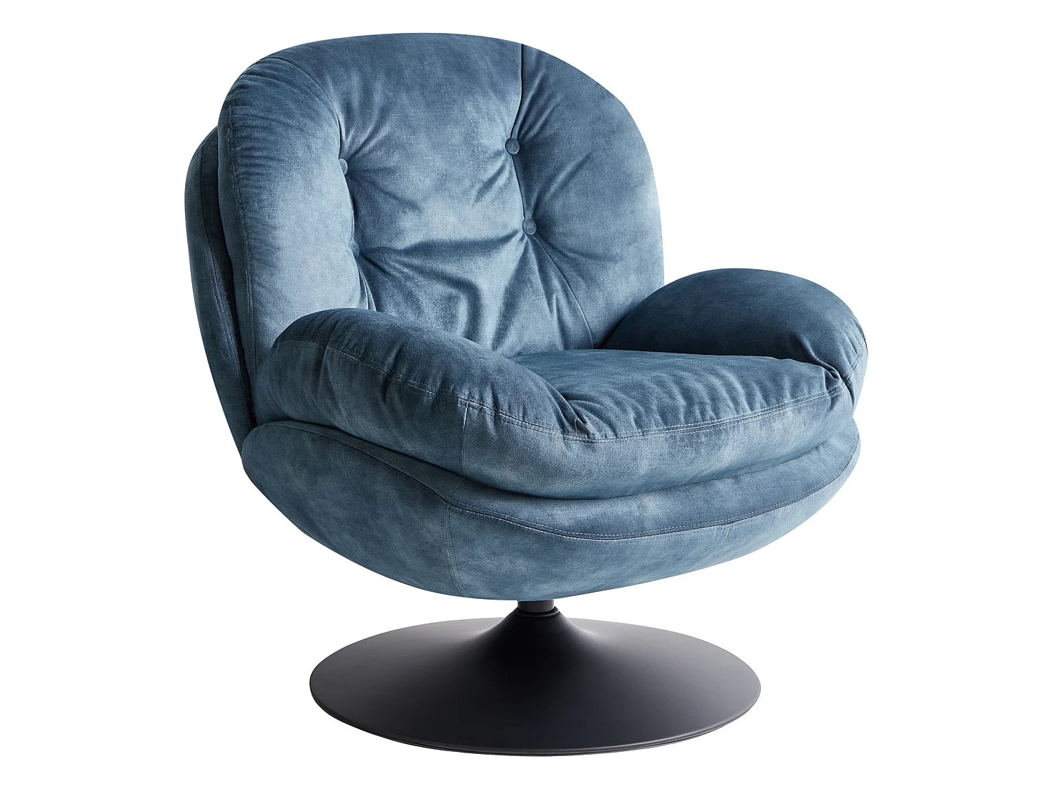Fauteuil pivotant NOLVIK Velours Bleu foncé