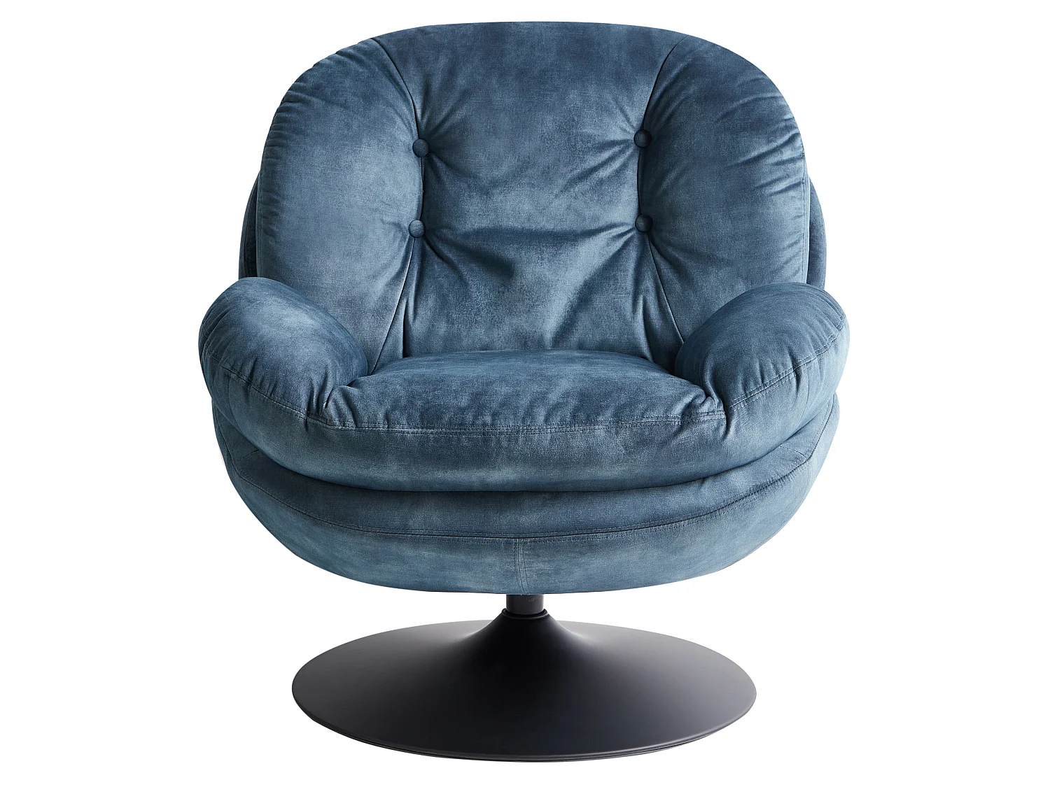Fauteuil pivotant NOLVIK Velours Bleu foncé