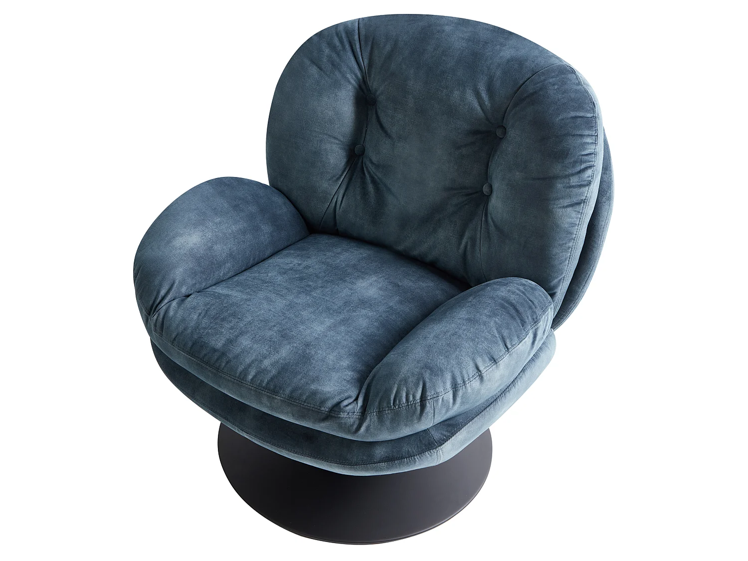 Fauteuil pivotant NOLVIK Velours Bleu foncé
