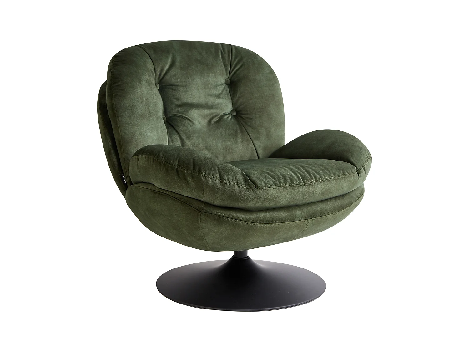 Fauteuil pivotant NOLVIK Velours Vert foncé